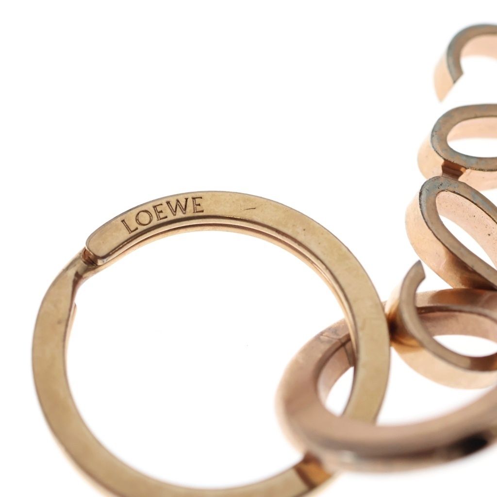 Loewe Anagram Logo Key Ring Key Holder Bag Charm 111.29.203 Rose Gold — view 5