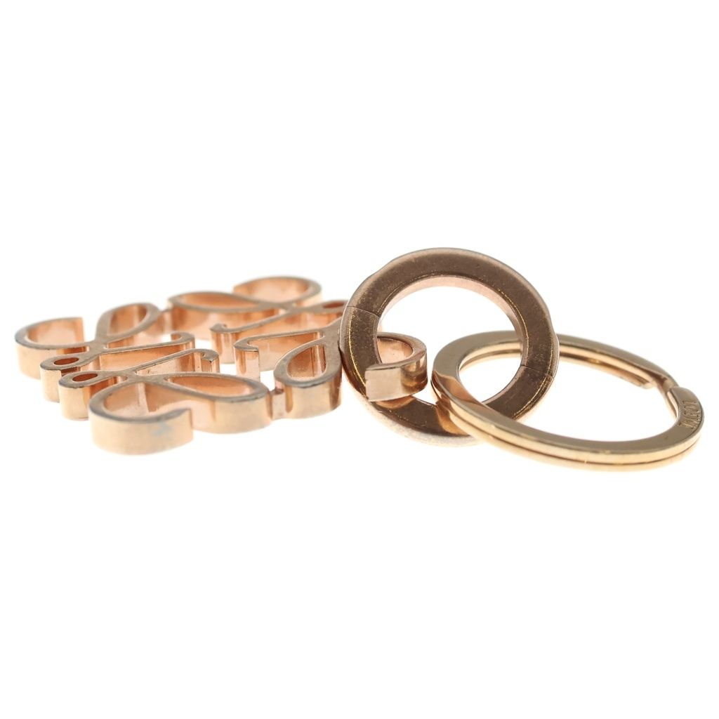 Loewe Anagram Logo Key Ring Key Holder Bag Charm 111.29.203 Rose Gold — view 3