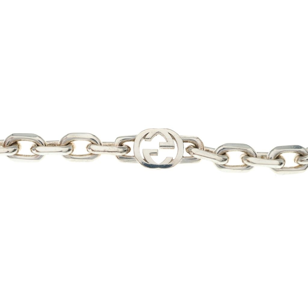 Gucci Interlocking Chain Necklace Silver — view 3