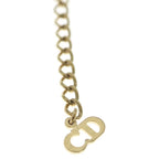 Dior Logo Rhinestone Round Necklace Gold — view 6