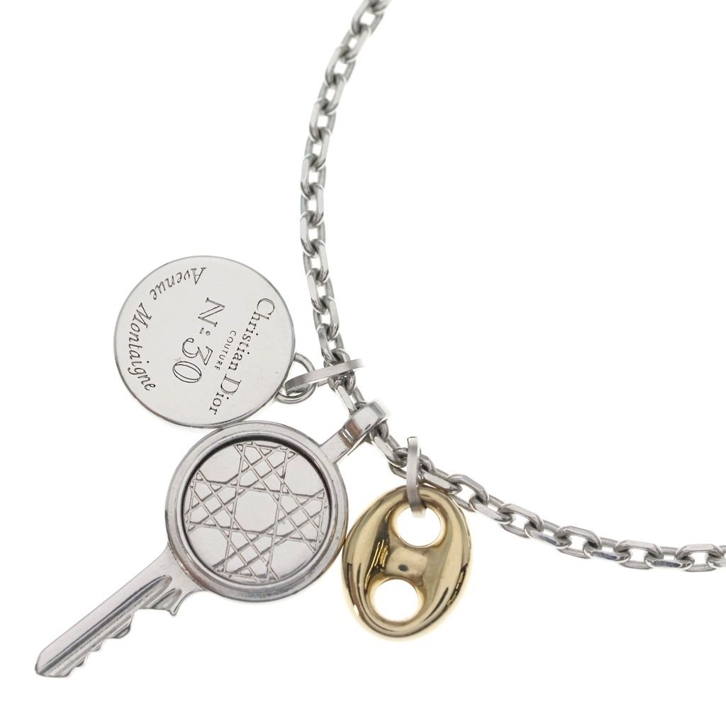 Dior Homme Monte Nue Medallion Pendant Chain Silver Stainless Steel