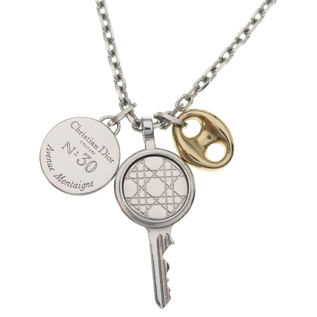 Dior Homme Monte Nue Medallion Pendant Chain Silver Stainless Steel — view 3