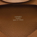 Hermes Bastia Veau Epsom Coin Case Wallet Purse Gold Brown — view 5