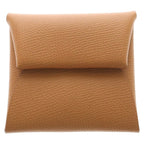 Hermes Bastia Veau Epsom Coin Case Wallet Purse Gold Brown