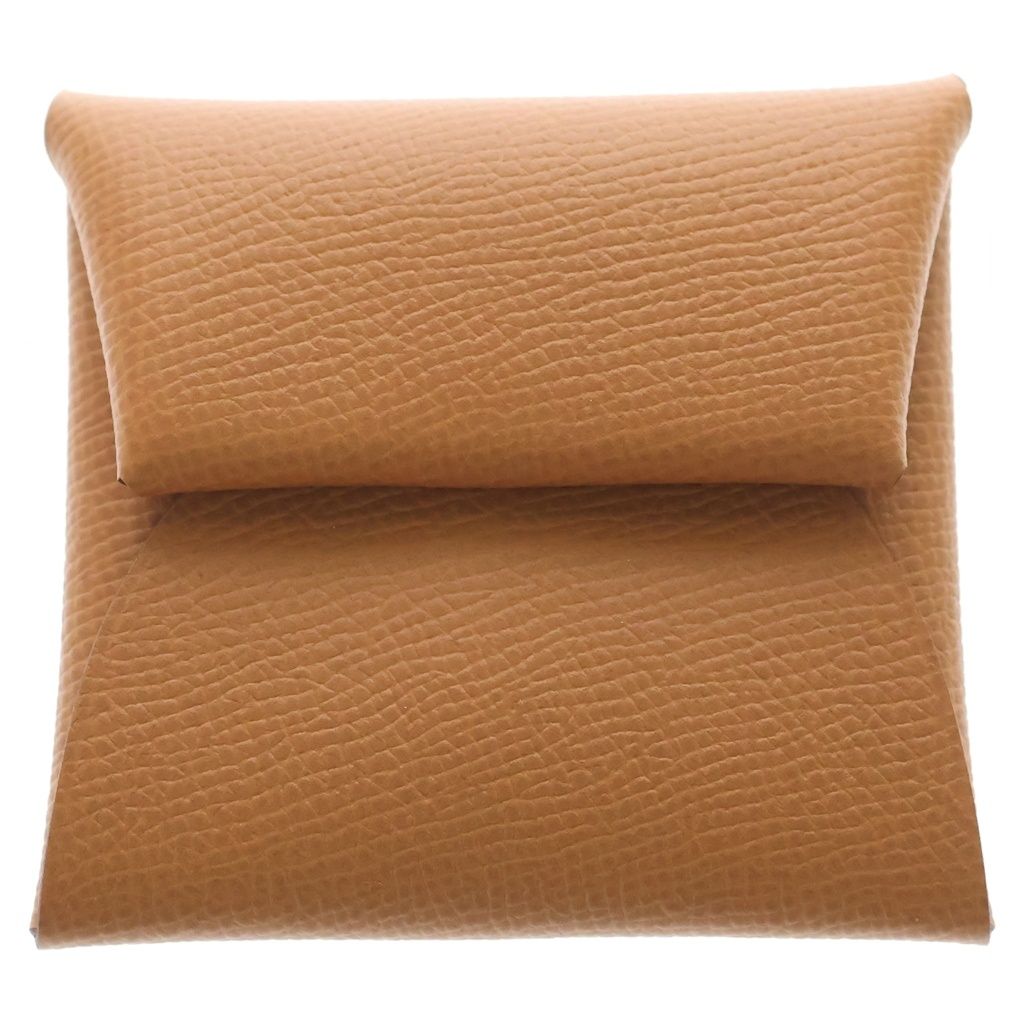 Hermes Bastia Veau Epsom Coin Case Wallet Purse Gold Brown