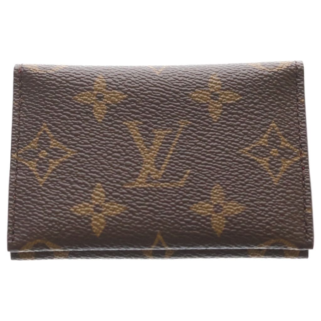 Louis Vuitton Monogram Card Holder Slim Leather Case Business Brown
