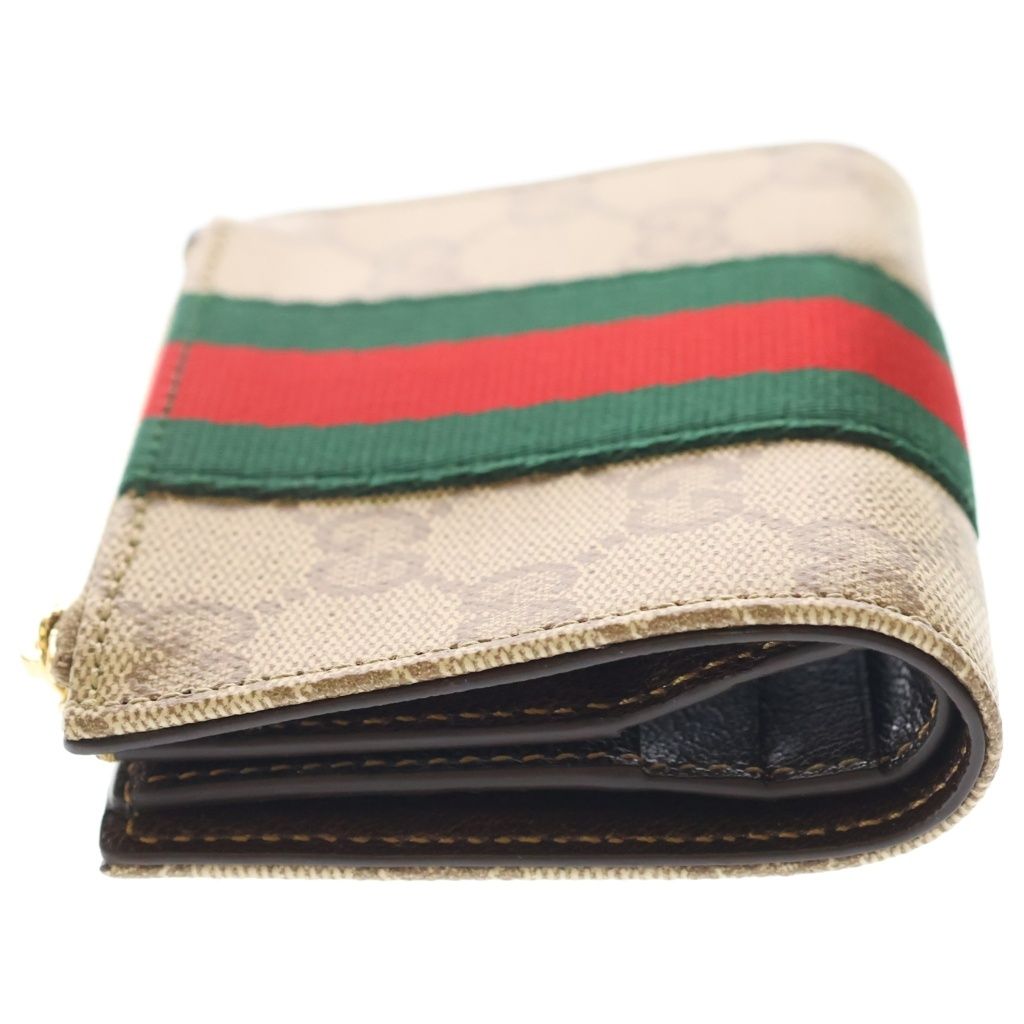 Gucci GG Sherry Line Bifold Wallet Sand & Dark Brown Beige — view 3
