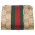 Gucci GG Sherry Line Bifold Wallet Sand & Dark Brown Beige