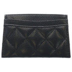 Chanel Quilted Classic CC Logo Caviar Leather Card Case Holder Business Black — view 2