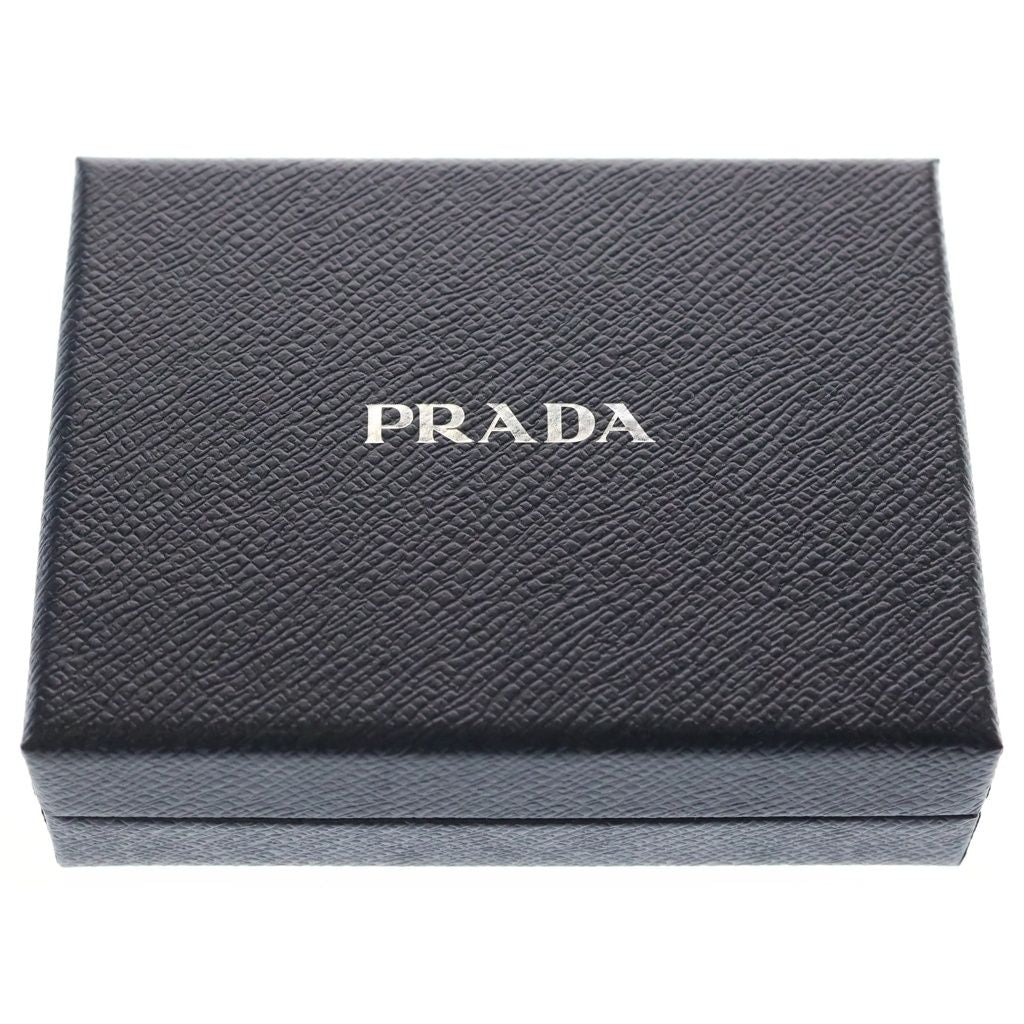 Prada Saffiano Triangle Logo Leather Card Holder Case Black — view 6