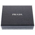 Prada Saffiano Triangle Logo Leather Card Holder Case Black — view 6