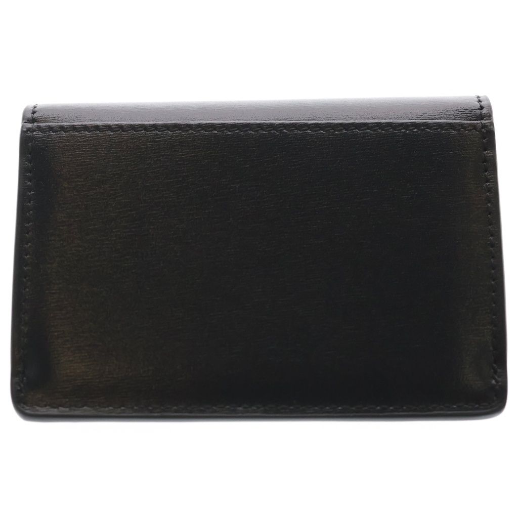 Celine Triomphe Shiny Card Holder with Calfskin Flap Case Business Black — view 2