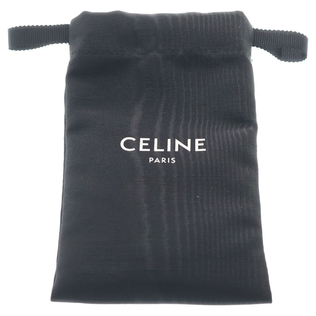 Celine Triomphe Shiny Card Holder with Calfskin Flap Case Business Black — view 6