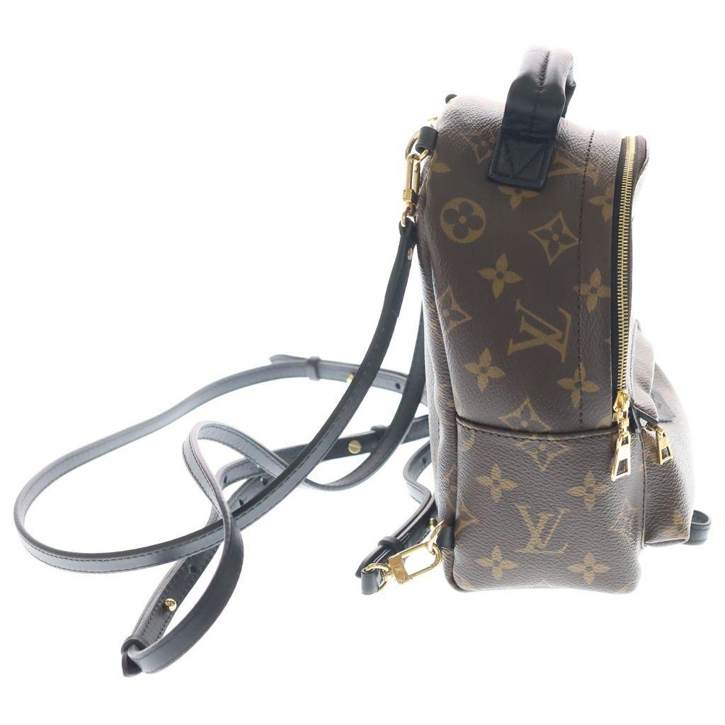 Louis Vuitton Palm Springs Backpack Mini Monogram Leather Brown — view 3