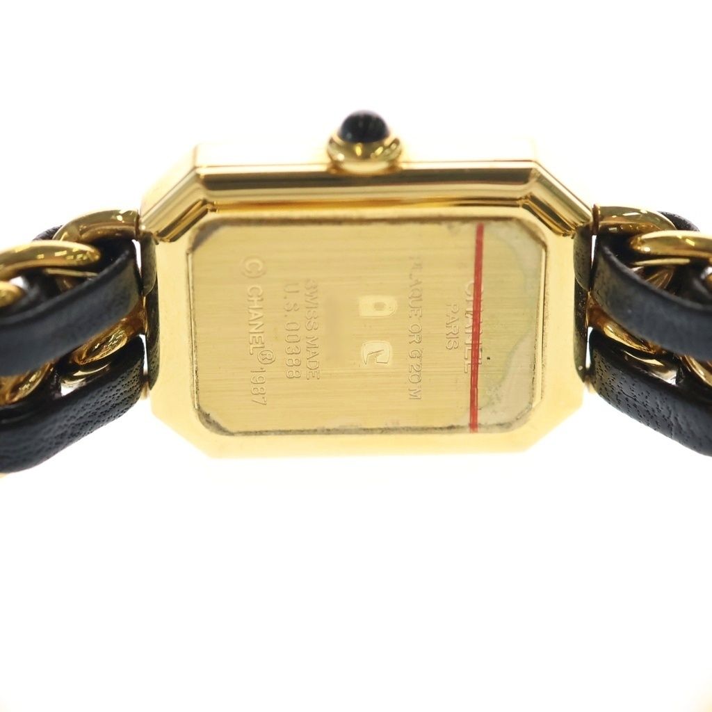 Chanel Premier M Leather Quartz Watch Black Dial Gold — view 5