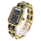 Chanel Premier M Leather Quartz Watch Black Dial Gold — view 4