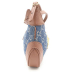 Gucci Jackie Denim Leather 2-Way Mini Shoulder Bag Blue Navy Brown — view 3