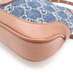 Gucci Jackie Denim Leather 2-Way Mini Shoulder Bag Blue Navy Brown — view 5