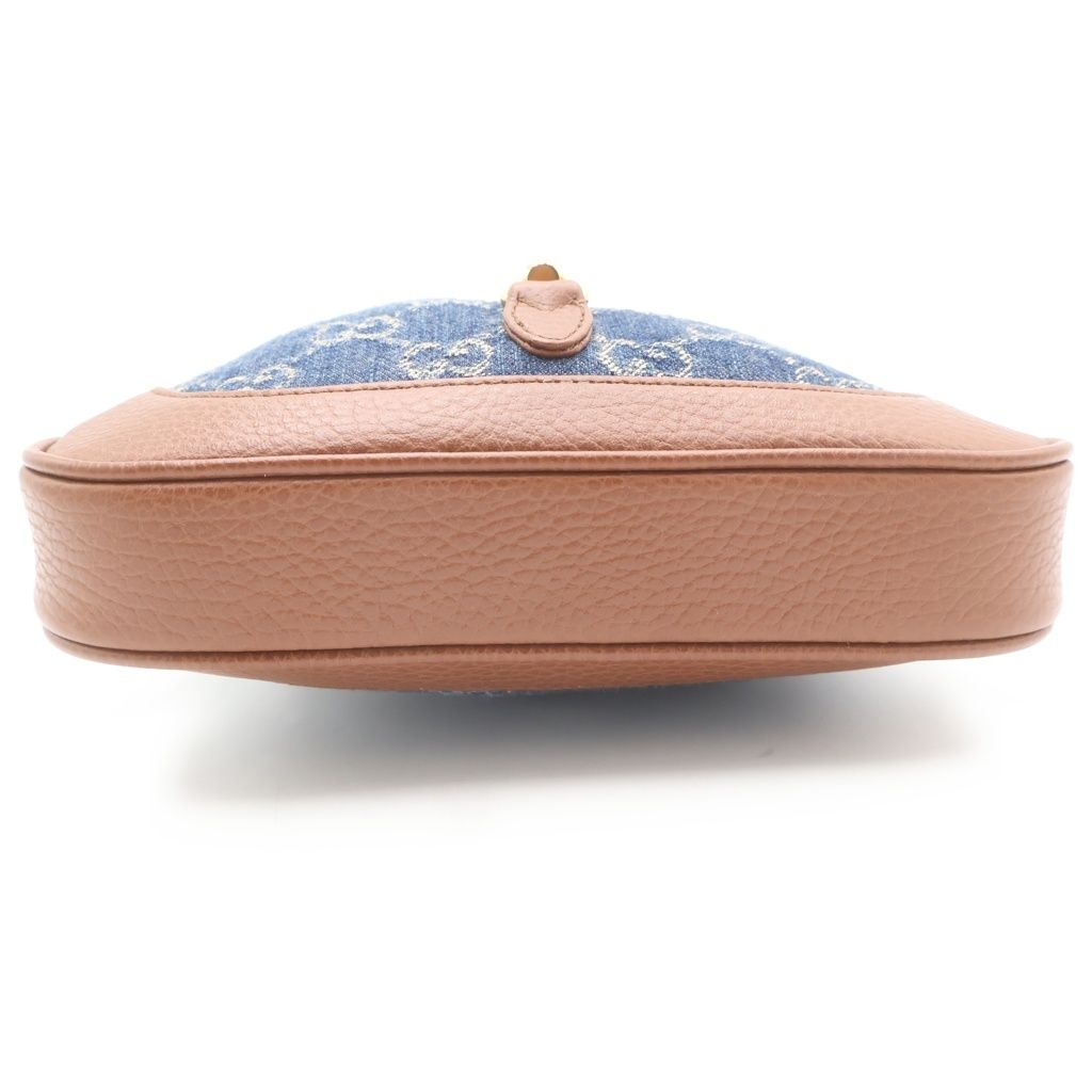 Gucci Jackie Denim Leather 2-Way Mini Shoulder Bag Blue Navy Brown — view 4