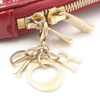 Dior Cannage Fon Shoulder Bag Chain Red Patent Leather Gold — view 4