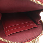 Dior Cannage Fon Shoulder Bag Chain Red Patent Leather Gold — view 6