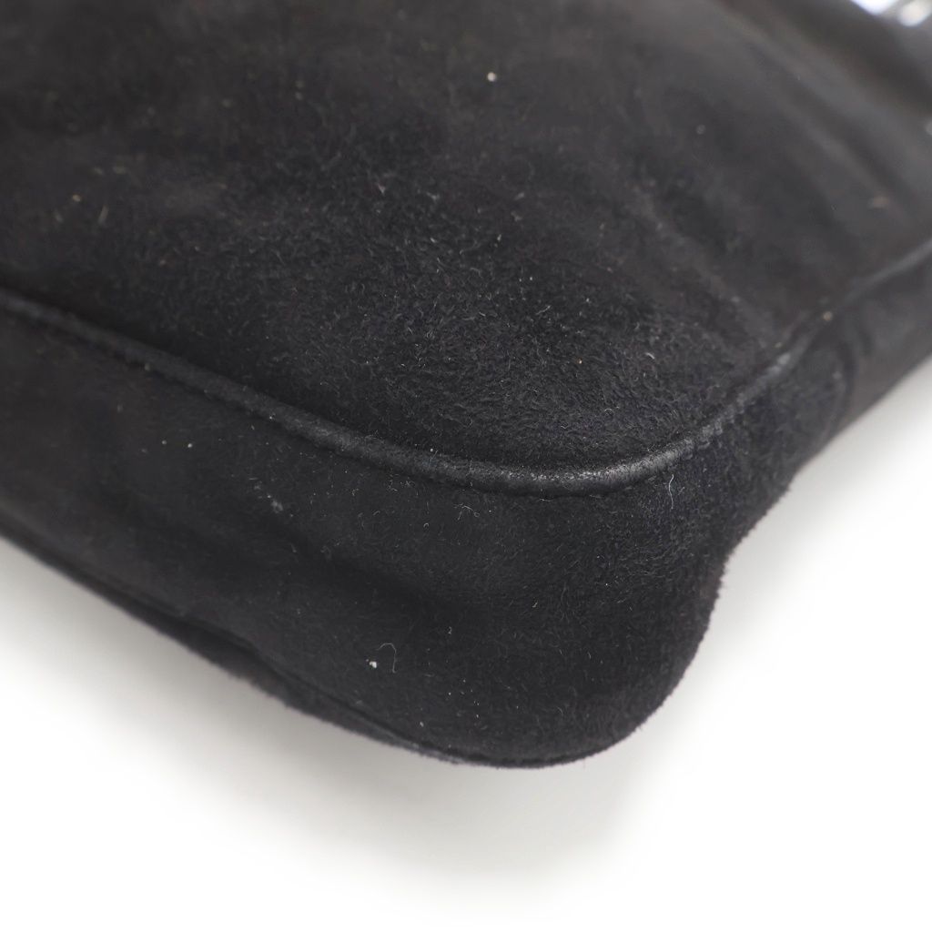 Fendi Mamma Bucket Shoulder Bag Black Suede Gold — view 5