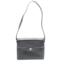Chanel CC Logo Caviar Leather Shoulder Bag Gold Black