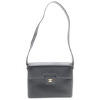 Chanel CC Logo Caviar Leather Shoulder Bag Gold Black