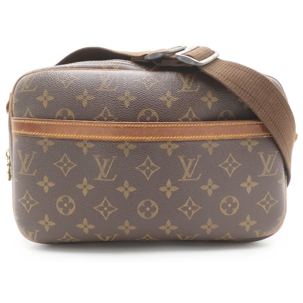 Louis Vuitton Reporter PM Monogram Shoulder Bag Brown