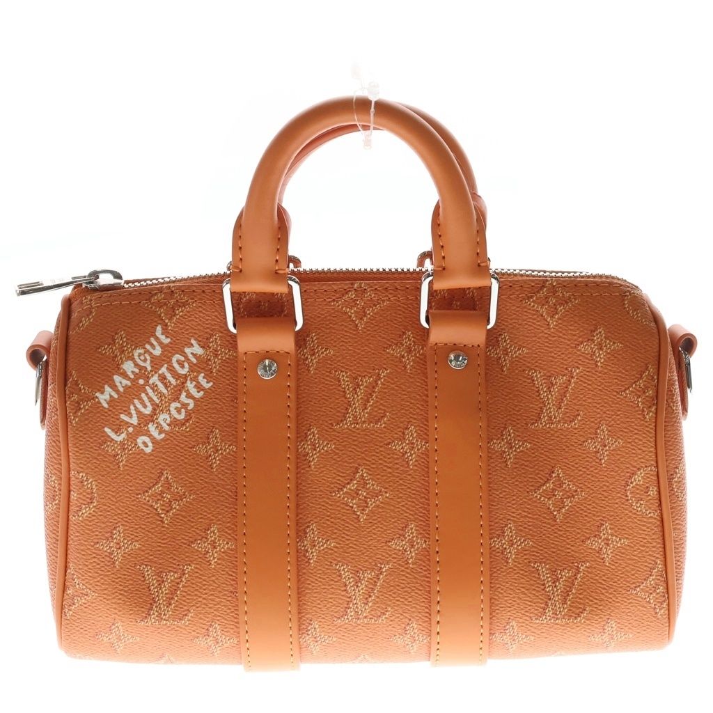 Louis Vuitton Keepall 25 Bandouliere Monogram Heritage Leather 2-Way Bag Silver