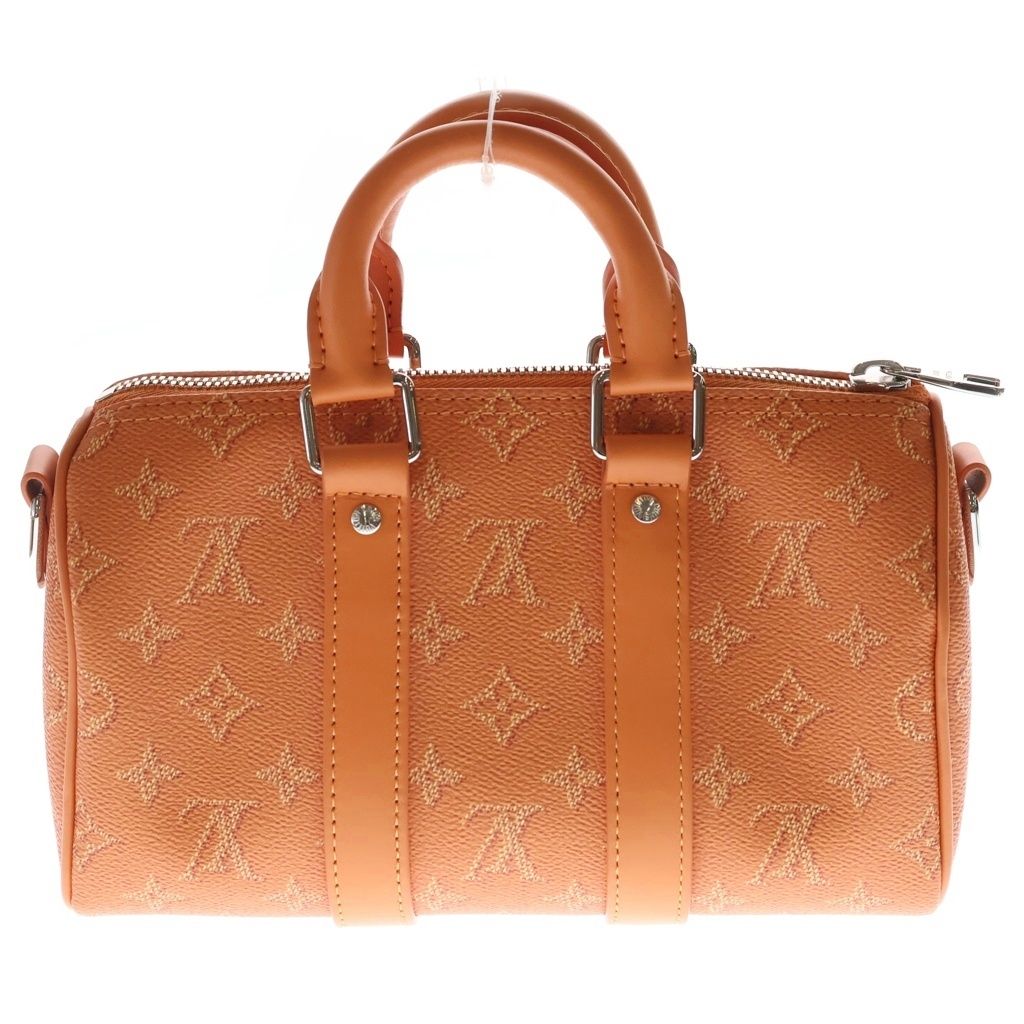 Louis Vuitton Keepall 25 Bandouliere Monogram Heritage Leather 2-Way Bag Silver — view 2