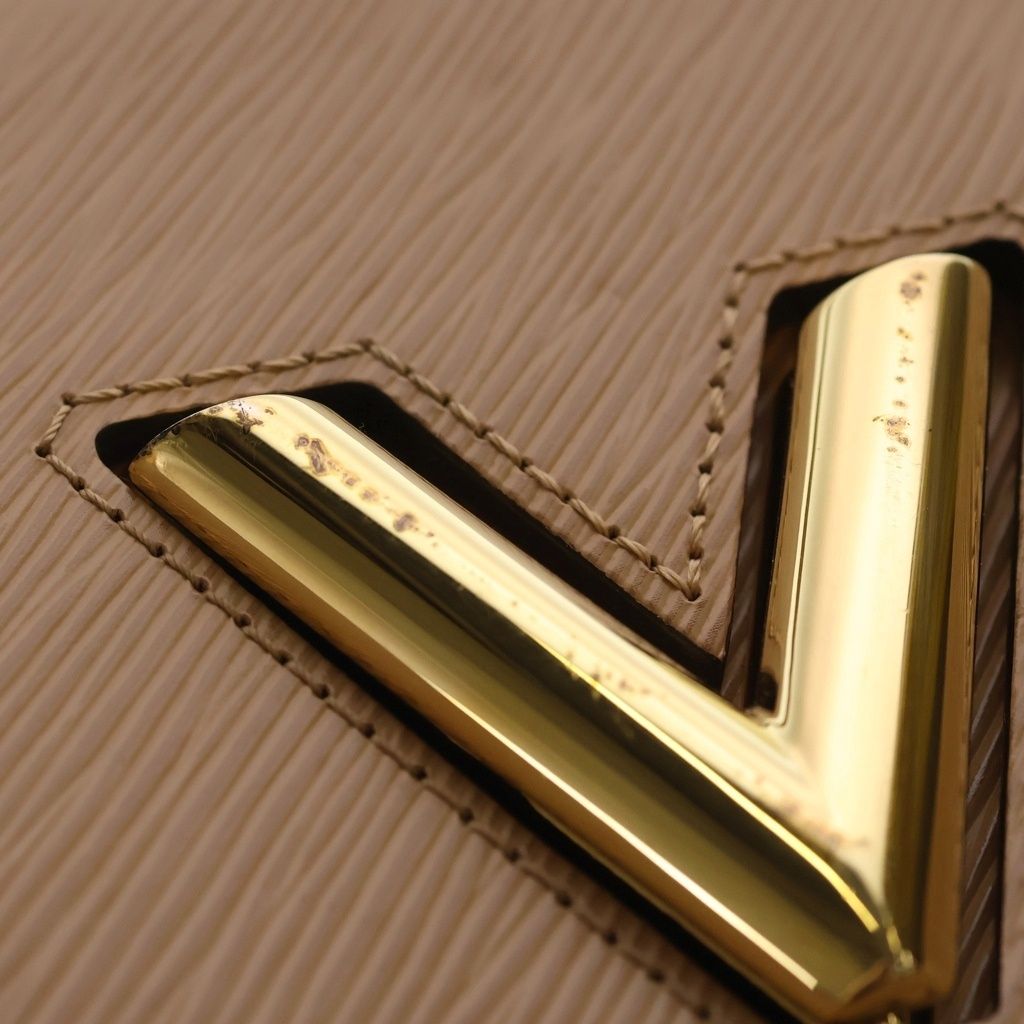 Louis Vuitton Epi Twist MM Leather 2-Way Chain Shoulder Bag Gold Beige Black — view 6