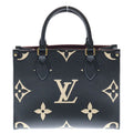 Louis Vuitton Monogram Empreinte On The Go PM Handbag Black Beige