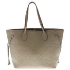 Louis Vuitton Neverfull MM Monogram Empreinte Tote Beige
