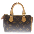Louis Vuitton Nano Speedy Monogram Leather 2-Way Bag Brown