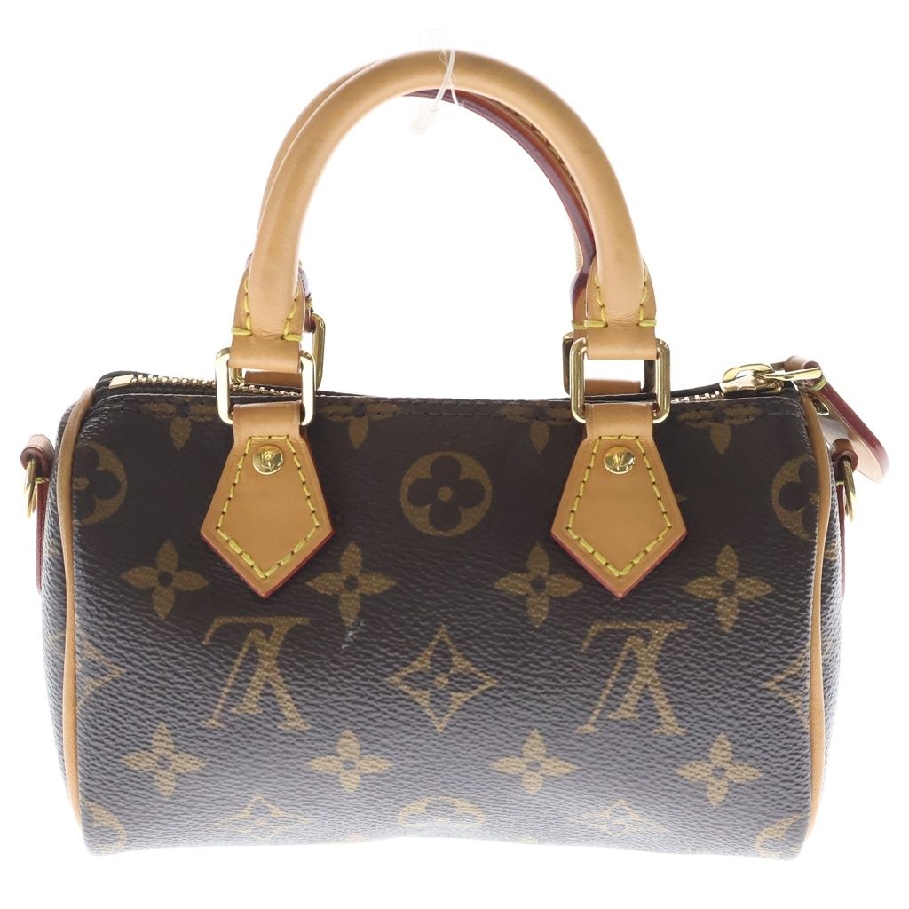 Louis Vuitton Nano Speedy Monogram Leather 2-Way Bag Brown — view 2