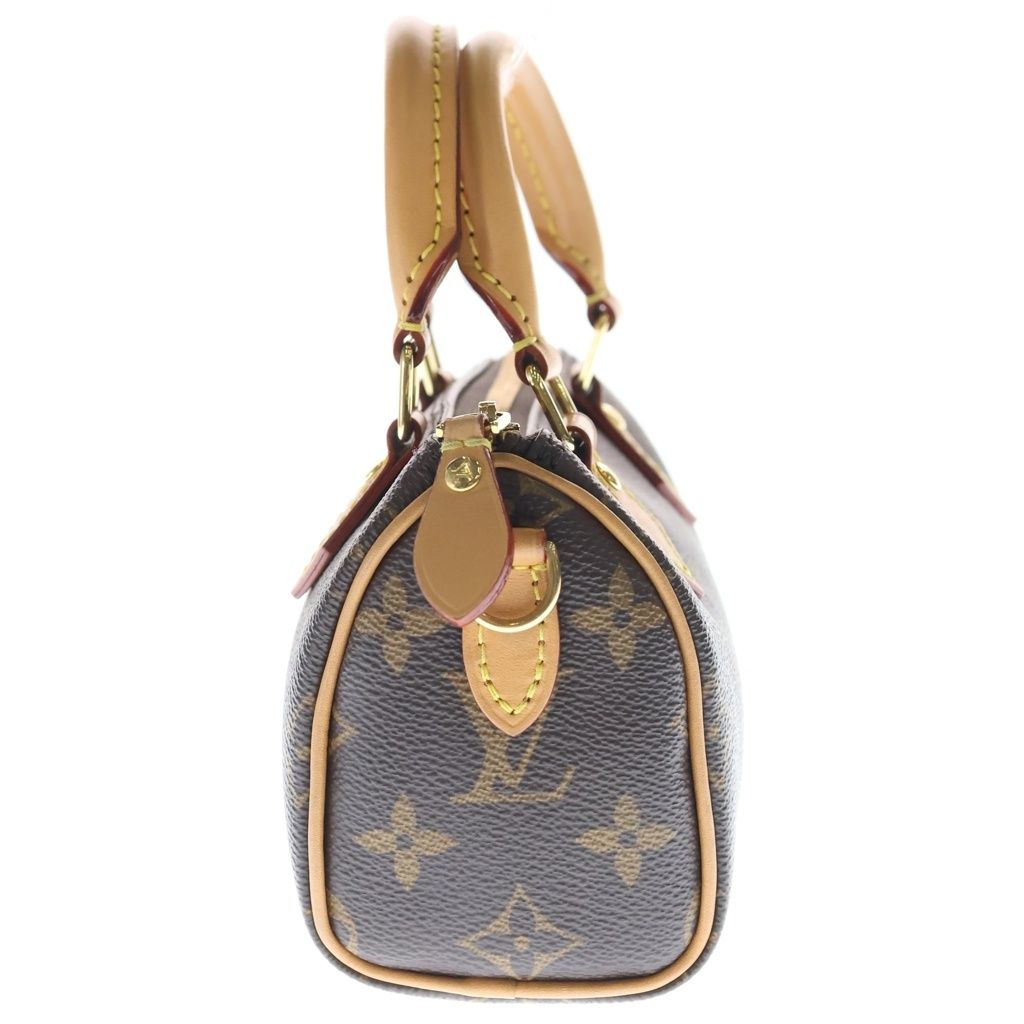 Louis Vuitton Nano Speedy Monogram Leather 2-Way Bag Brown — view 3