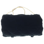 Chanel Quilted Velour Velvet Gold Turnlock 2-Way Handbag Chain Shoulder Back — view 4