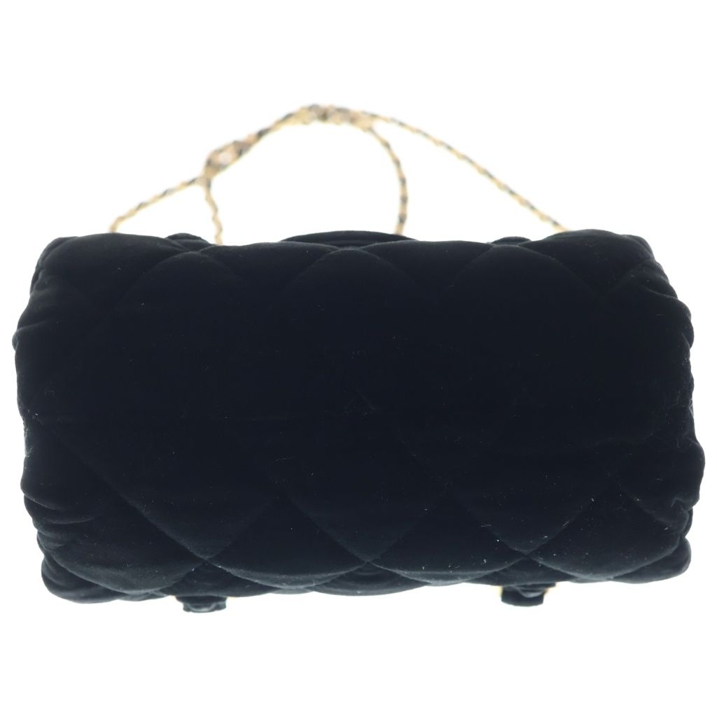Chanel Quilted Velour Velvet Gold Turnlock 2-Way Handbag Chain Shoulder Back — view 4