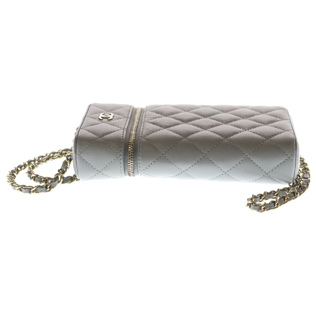 Chanel Quilted Classic Vanity Caviar Leather Gold Chain Shoulder Back Phone — view 3