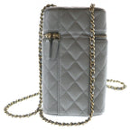 Chanel Quilted Classic Vanity Caviar Leather Gold Chain Shoulder Back Phone — view 2
