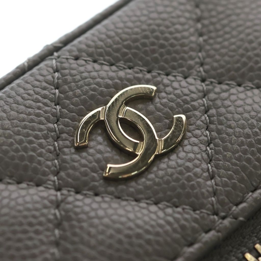Chanel Quilted Classic Vanity Caviar Leather Gold Chain Shoulder Back Phone — view 6