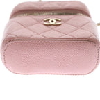 Chanel Quilted Mini Vanity Caviar Leather Gold Back Chain Shoulder Bag — view 4