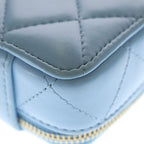 Chanel Quilted Lambskin Gold Mini Chain Shoulder Back Wallet Coin Case Light — view 5