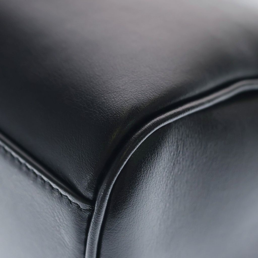 Celine Triomphe Shoulder Bag 2-Way Black Leather Gold — view 5