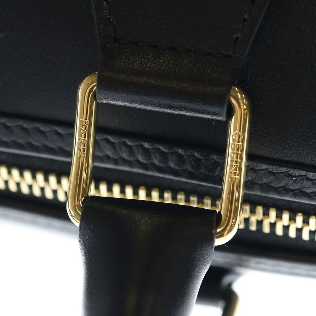 Celine Triomphe Shoulder Bag 2-Way Black Leather Gold — view 6