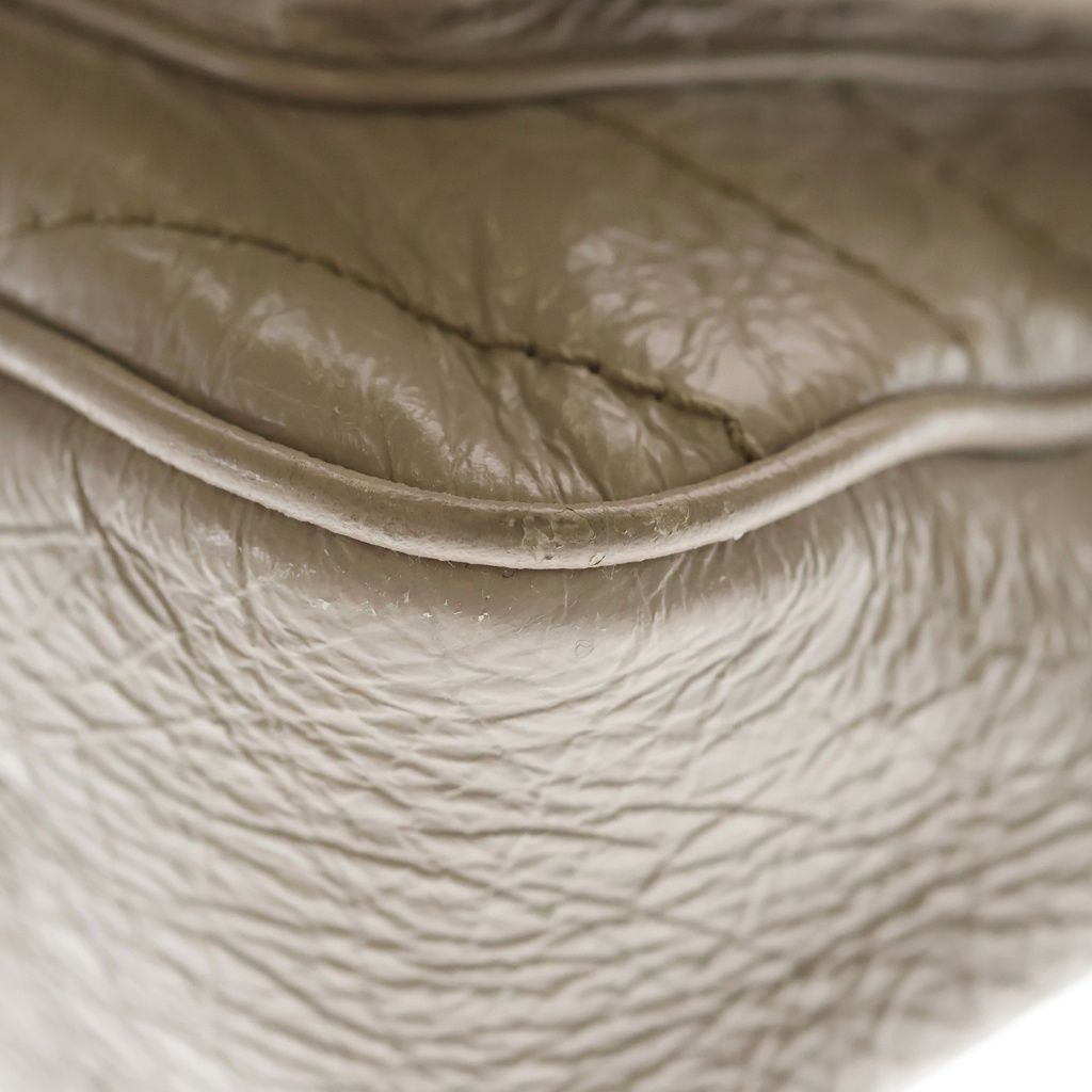 Saint Laurent Paris Niki Chain Shoulder Back Beige Leather Silver — view 5