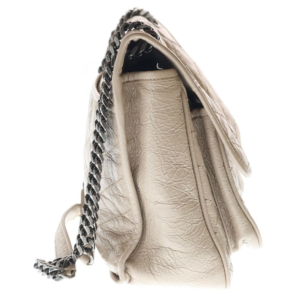 Saint Laurent Paris Niki Chain Shoulder Back Beige Leather Silver — view 3