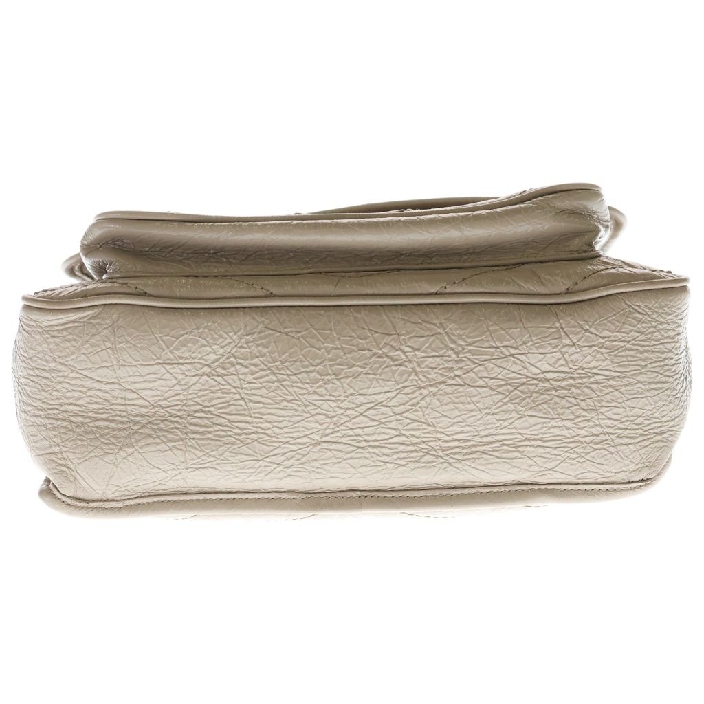 Saint Laurent Paris Niki Chain Shoulder Back Beige Leather Silver — view 4