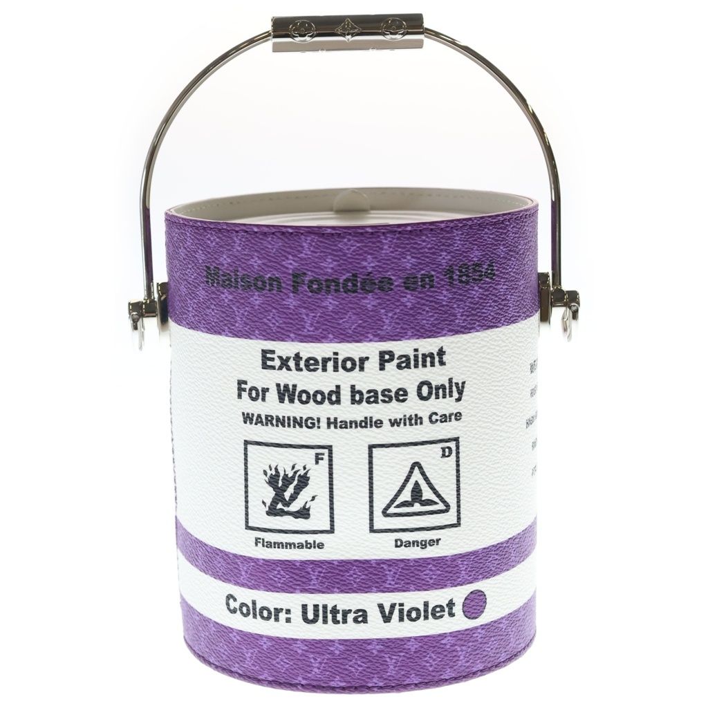 Louis Vuitton LV Paint Can 2-Way Shoulder Bag Purple White Leather Silver — view 2
